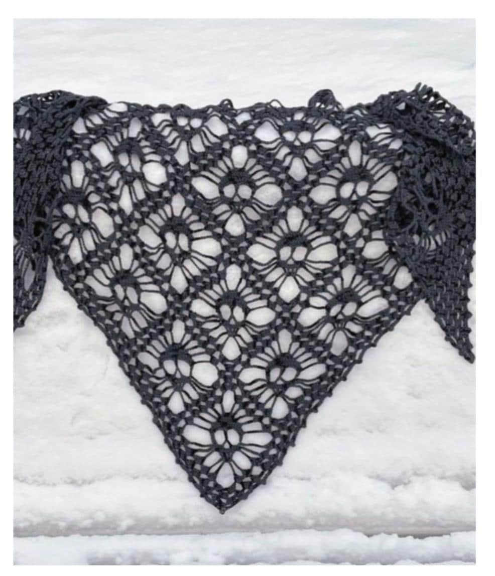 Cute Black with White Skulls Crocheted Handmade Bandana Amazon.com: Acenail Halloween Headbands Black Skull Crochet  main image 2