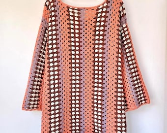 Taylor dress crochet pattern granny stitch easy festival dress tunic PDF instant download