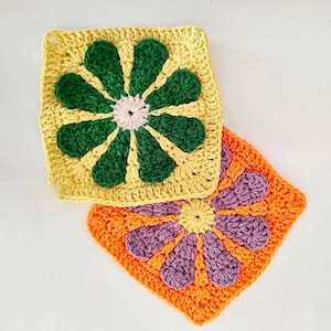 Daisy 3D Crochet pattern  flower granny square crochet pattern easy motif granny square
