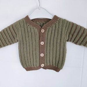 Cárdigan bebé crochet, patrón crochet cárdigan bebé patrón pdf talla 0-3,3-6,6-22, 13-18, 18-30 meses