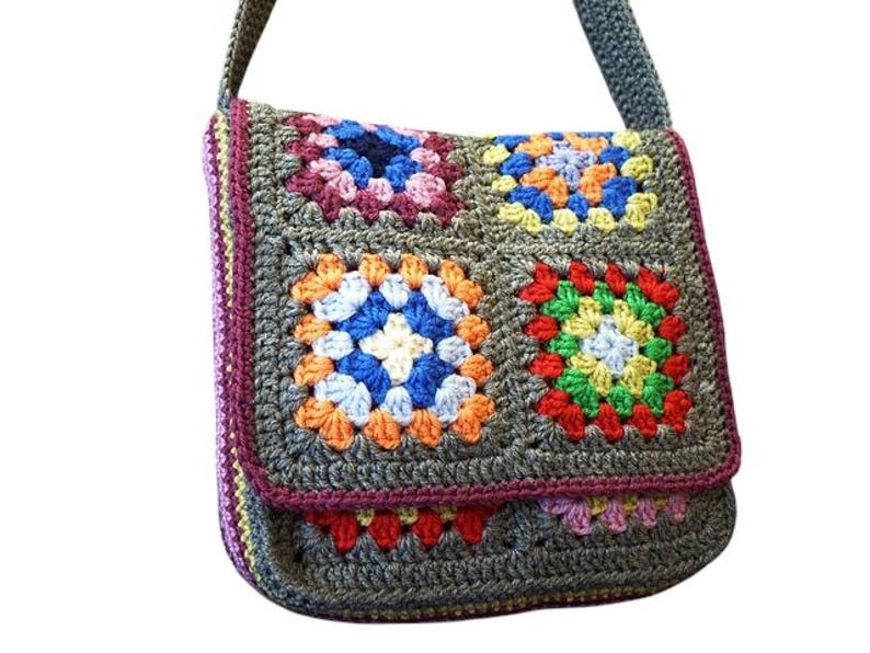 Granny Square Bag Crochet Pattern Shoulder Bag Tote PDF Instant ...
