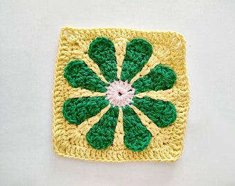 3D Daisy  granny squares crochet pattern pdf