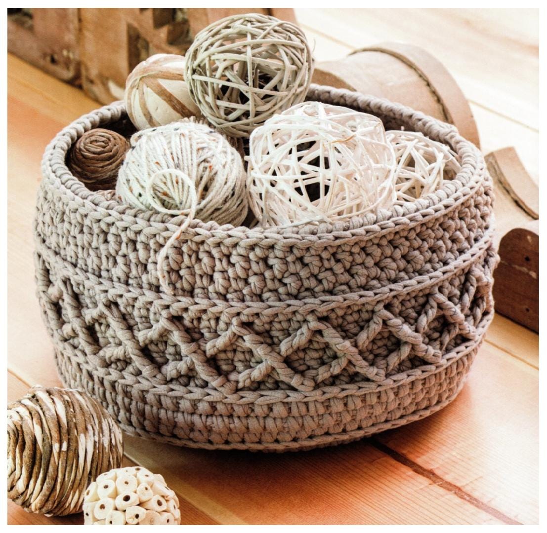 Panier Carré Au Crochet Vert Fait Main - 22x22x13 Cm - Déco Maison En Coton