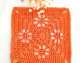 Vintage Flower Lace Granny Square Crochet Pattern (PDF)