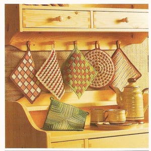 Pot holder crochet patterns, kitchen pot-holders decor home pattern instant download