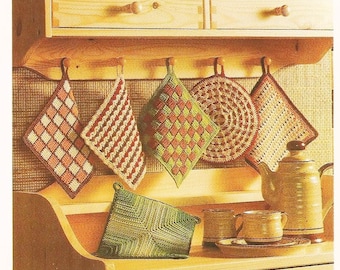 Pot holder crochet patterns, kitchen pot-holders decor home pattern instant download