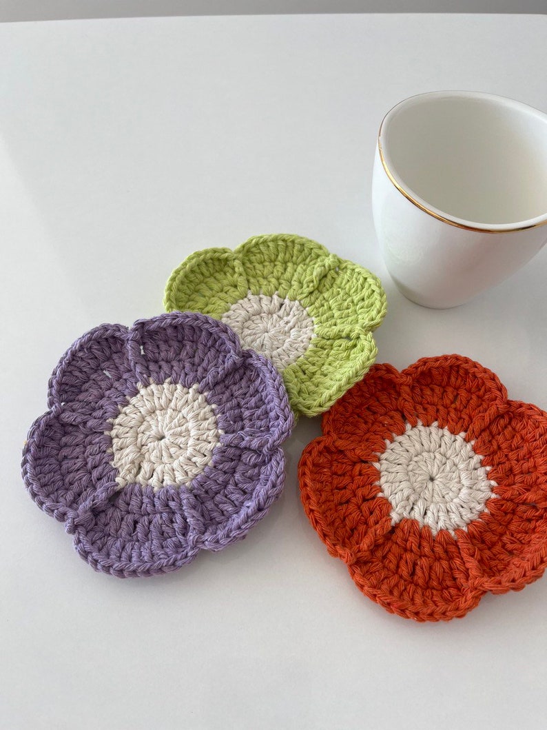 Flower Coaster Crochet Pattern Easy Coaster PDF (digital Download) - Etsy