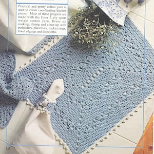 Place mat crochet pattern easy simple pattern kitchen decor instant download