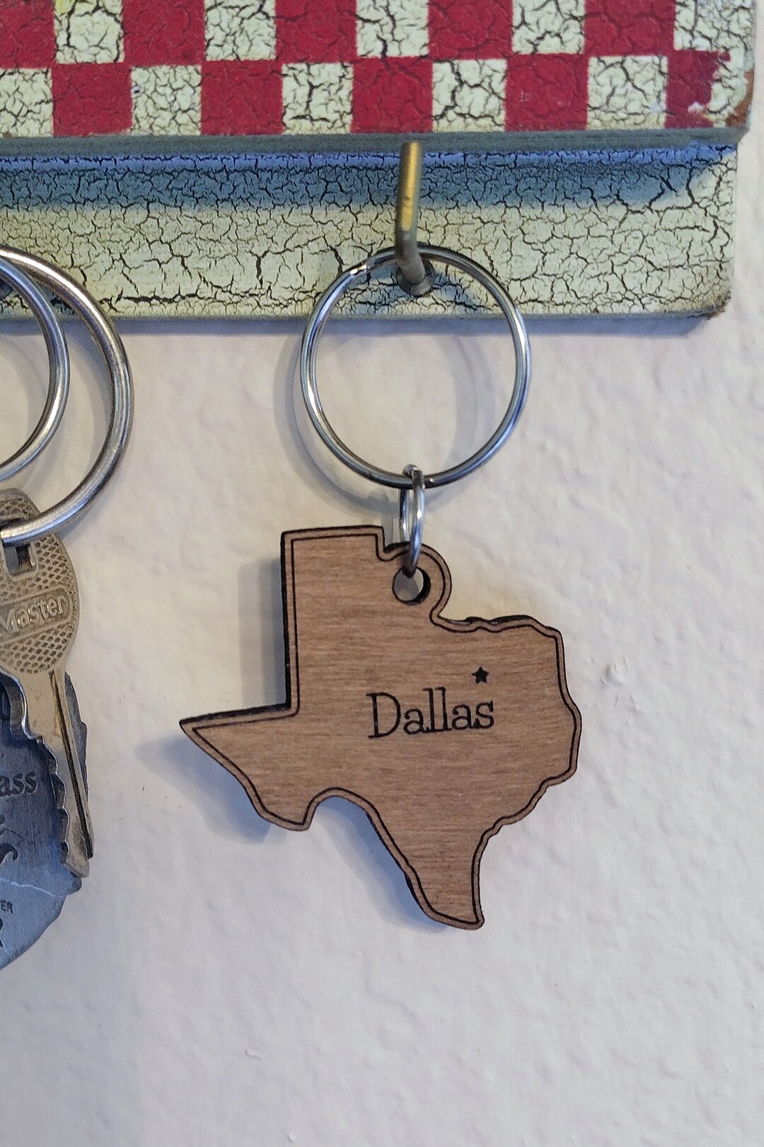 Texas City/flag Keychains set of Two Etsy