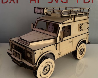 Laser Cut Wooden Kit of a Land Rover Defender SWB Defender 90 2 Side ...