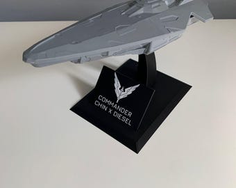 Nave espacial Elite Dangerous impresa en 3D con placa de identificación personalizada - Pintura DIY