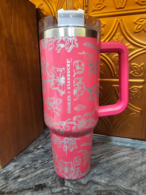 Engraved Berry Starbucks X Stanley 40oz Limited International Release  Cherry Blossoms One of a Kind 