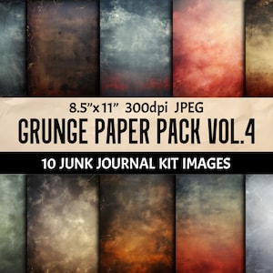 Kit de scrapbooking en papier grunge - ensemble de pages de journal numérique indésirable - fond rayé imprimable pour l'artisanat et l'art mural