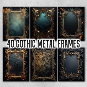 Gothic Printables Frames Pages Pack of 40 Papers for Junk Journals ...