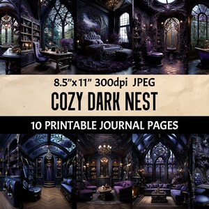 Gothic Interior Design Printable Journal Seite für Junk Journaling, Buchherstellung, Basteln Karten Collage, Scrapbooking