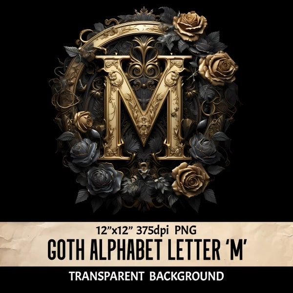 Alphabet Letter M - Sublimation Scrapbooking Collage Graphic Design Junk Journals Crafting - PNG File Download