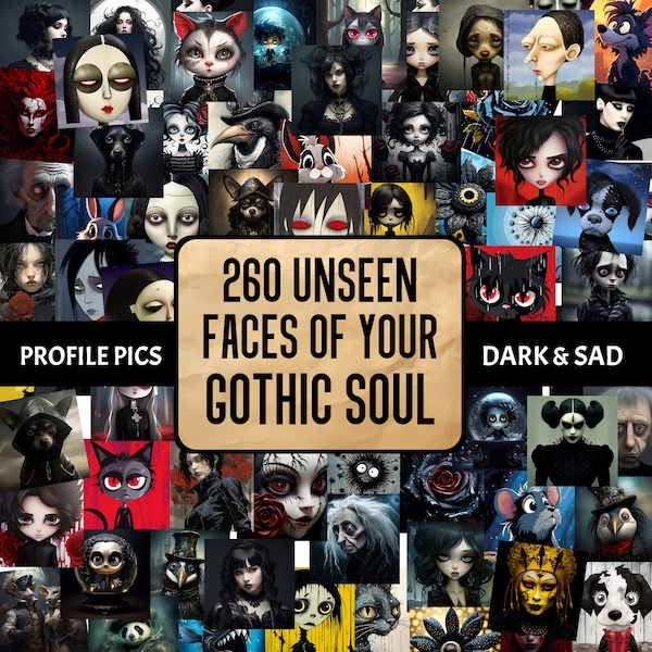 Gothic PFP - Profile Picture - Dark and Sad Avatars, Goth User Image, Display Icon, Digital Account Pic - Instant Download