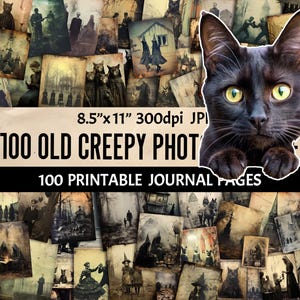 100 Vintage Halloween Photos Bundle: Creepy Junk Journal Printables, Spooky Scrapbooking Digital Paper