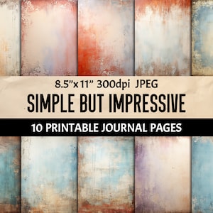 Shabby Printable Journal Page, Color Digital Grunge Paper for Scrapbooking, Junk Journaling, Crafting, Collage