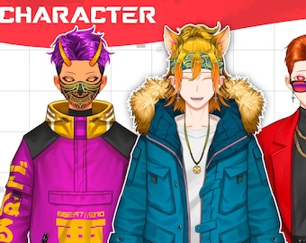 Customizable Male Vtuber Model: Fully Rigged Live2D Avatar (Digital Download)