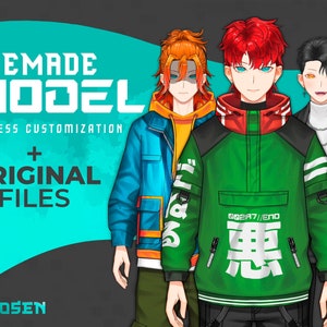 Customizable Male Vtuber Model: Fully Rigged, Original Files (CMO3 File)