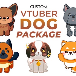 Premade Vtuber Pets For Commercial Use - 5-Pack Cute Dog Breeds Vtube Avatars, Fully Rigged Live2D Model Assets with Unique Expressions