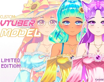 Vorgefertigtes Weibliches Vtuber Model: Voll getakelt, Anpassbar 2D Live2D