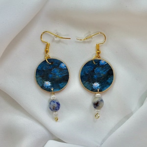 Claude Monet - water lilies (blue) art earrings! Gold and silver, nickel tested, artist, creative, artsy, quirky and  jewelry gift