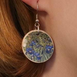 Vincent Van Gogh - ¡Pendientes de arte Iris! Regalo de joyería de oro y plata, probado con níquel, artista, creativo, artístico, peculiar y artístico.