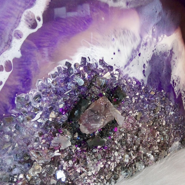 Purple Geode Resin Art Etsy