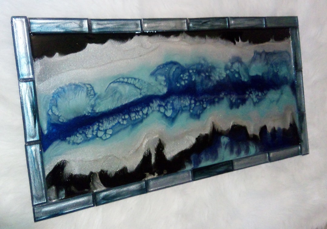 Epoxy Art Resin Painting High End Wall Art Custom Tile Etsy
