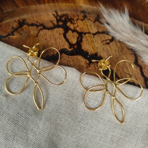 Gold Butterfly Earrings: 18Kt Plated Brass Statement Jewellery