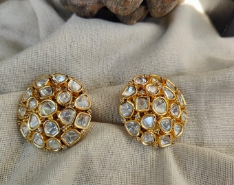 Fine Kundan Stud Earrings Indian Earrings Indian Jewelry Polki