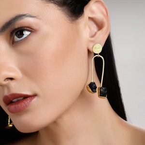 18kt Gold Plated Yin Yang Earrings: Non Tarnish Brass Jewelry