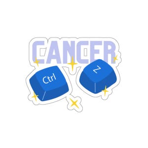 Cancer Ctrl + Z Sticker | Funny Awareness Decal for Laptops & Journals, Durable Vinyl, Unique Gift Idea