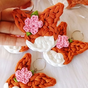 Porte Clés Renard, Porte Clés au Crochet, Porte Clés fait main, Cadeau fête ou remerciement, Ours pour porte-clés, Cadeau d&#39;anniversaire