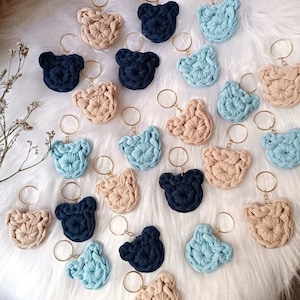 Porte Clés, Porte Clés au Crochet, Porte Clés fait main, Cadeau fête ou remerciement, Ours pour porte-clés, Cadeau d&#39;anniversaire