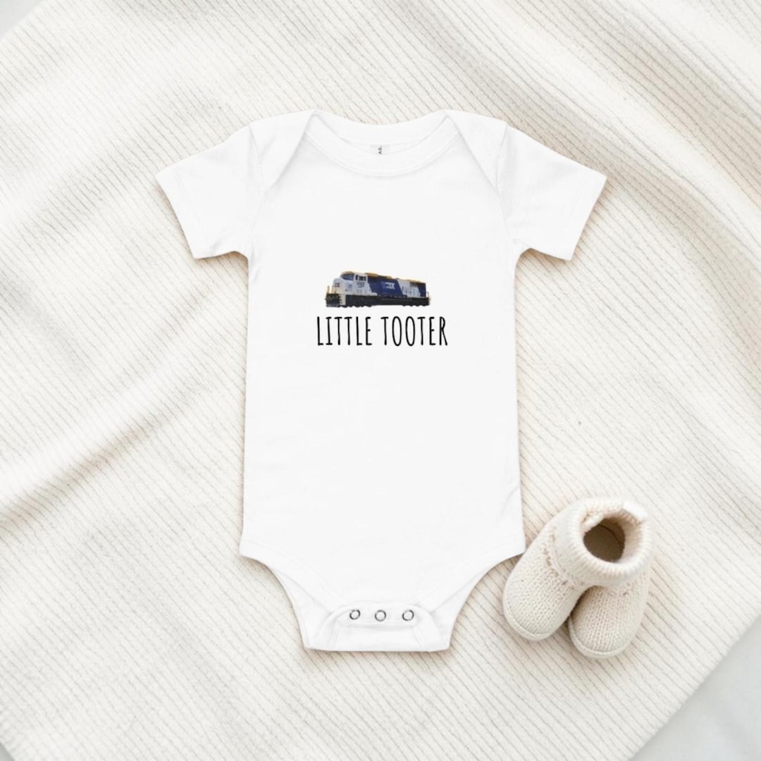 Little Tooter CSX Train Baby Short Sleeve Onesie | Train Infant One ...
