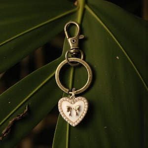 Elegant Heart Bag Charm or Key Chain