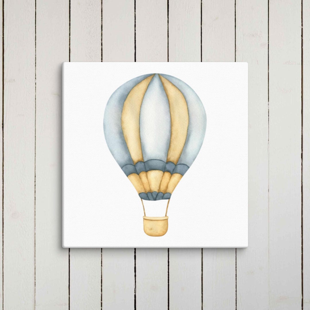 Hot Air Balloon Nursery Wall Art Canvas, Baby Room Decor, Neutral ...