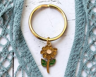 Gold Flower Keychain