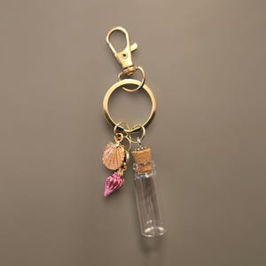 Sea Shell Beach Theme Bag Charm or Key Chain