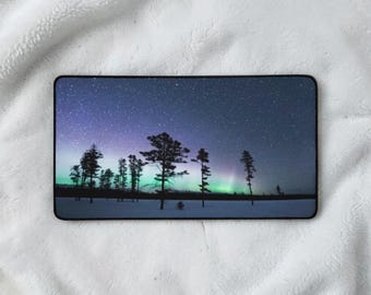 Peaceful Northern Lights Desk Mat
