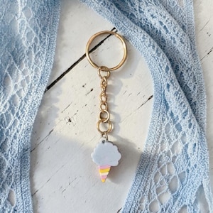 Popcorn Kernel and Cotton Candy Keychain Set, Cute Food Keychains, Kawaii Snack Charms, Movie Lover Gift, Fun Stocking Stuffer Idea