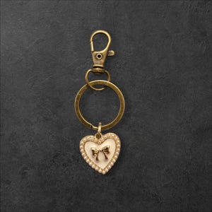 Elegant Heart Bag Charm or Key Chain