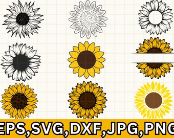 Sunflower SVG\ Sunflower SVG\ Flower SVG\ Digital Download\ Clipart\ Distressed Sunflower