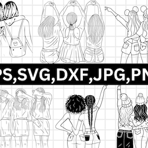 Best Friends Forever SVG\ Best friends svg 2 Women\ Sisters\ Queen\ Love Partner\ PNG\ Besties\ Silhouette\ Friendship SVG\ besties squad