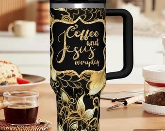 Coffee and Jesus Everyday Mug, Christian Coffee Cup, Faith Mug, Inspirational Bible Verse Mug, Religious Gift for Women