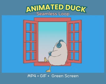 Superposición de transmisión de Cozy Duck / Decoración animada de Twitch de baja fidelidad (MP4 y GIF)