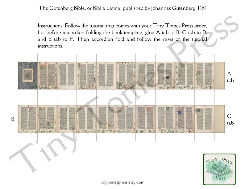 Miniature Gutenberg Bible Digital Download 112 Scale Etsy